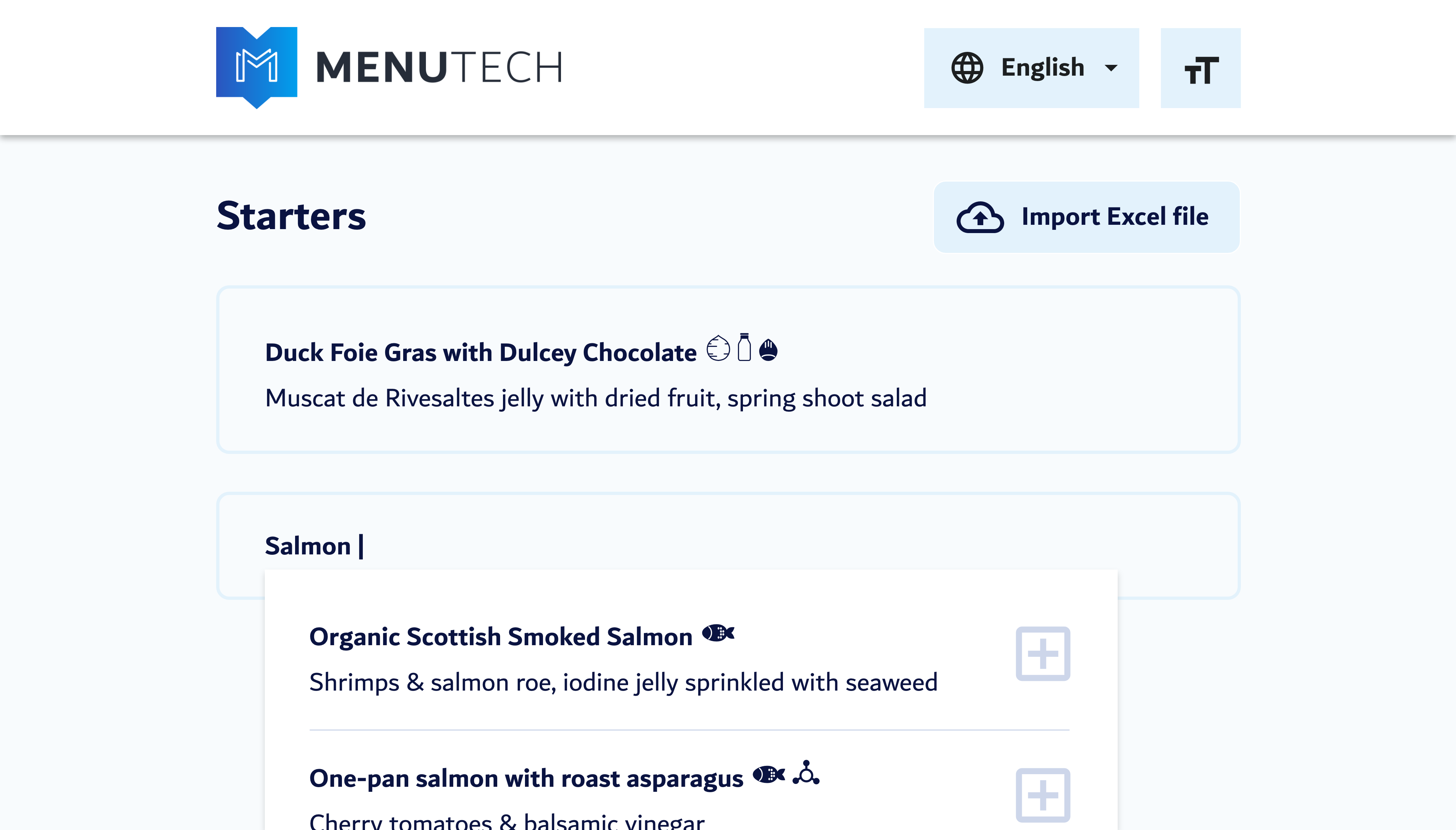 Create or Import Standard Menus
