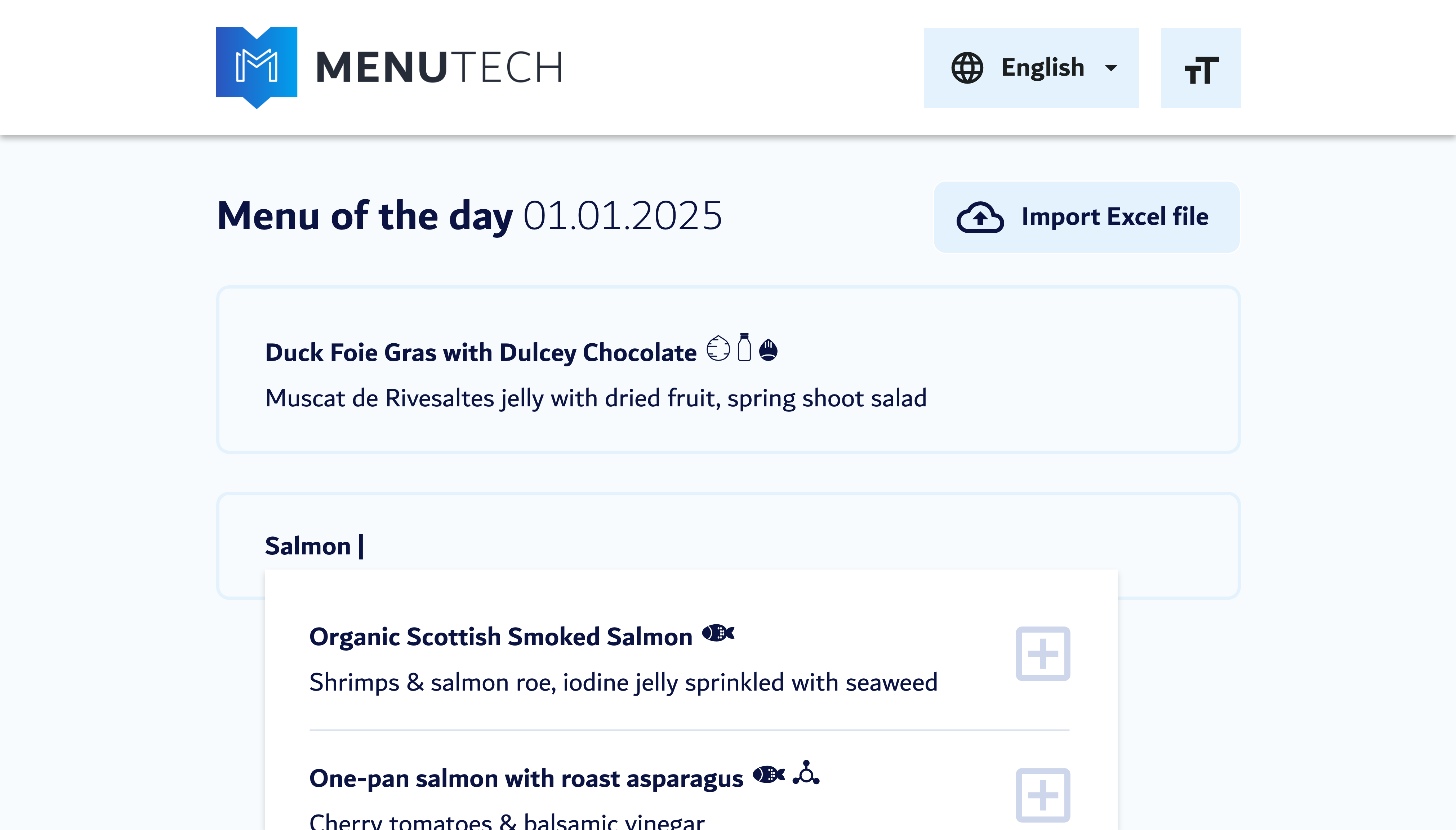 Create or Import Your Menu