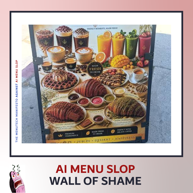 Say no to Menu AI Slop such as always the same photos
