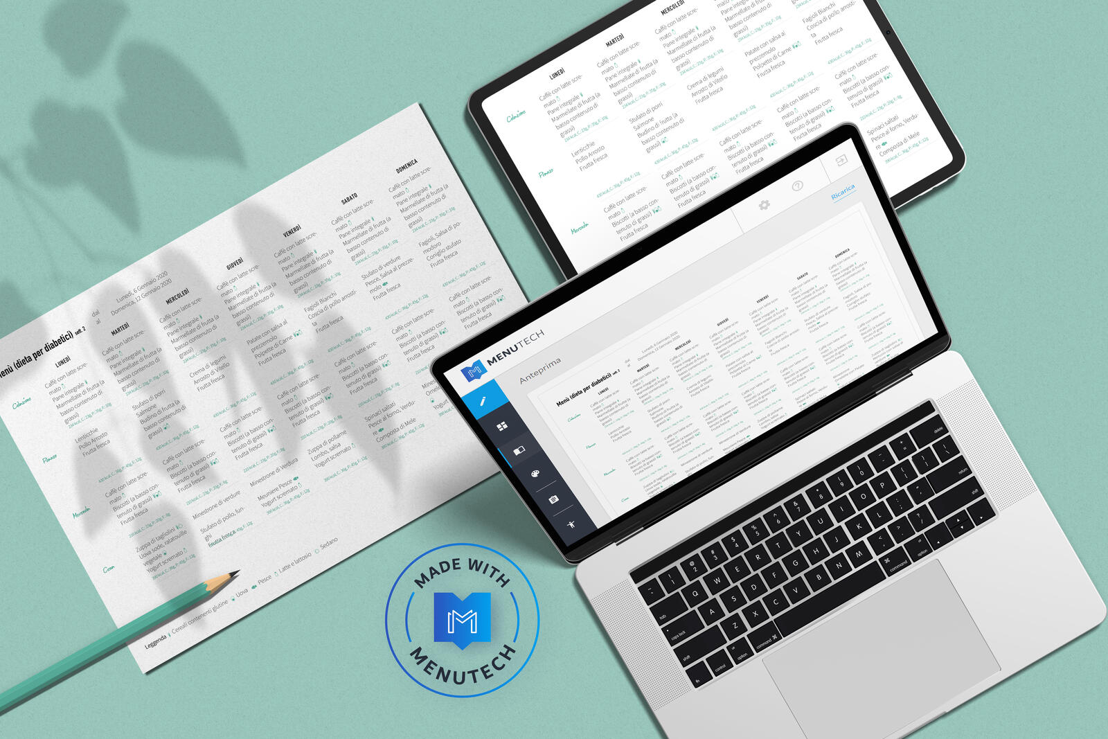 Meal plan made on Menutech