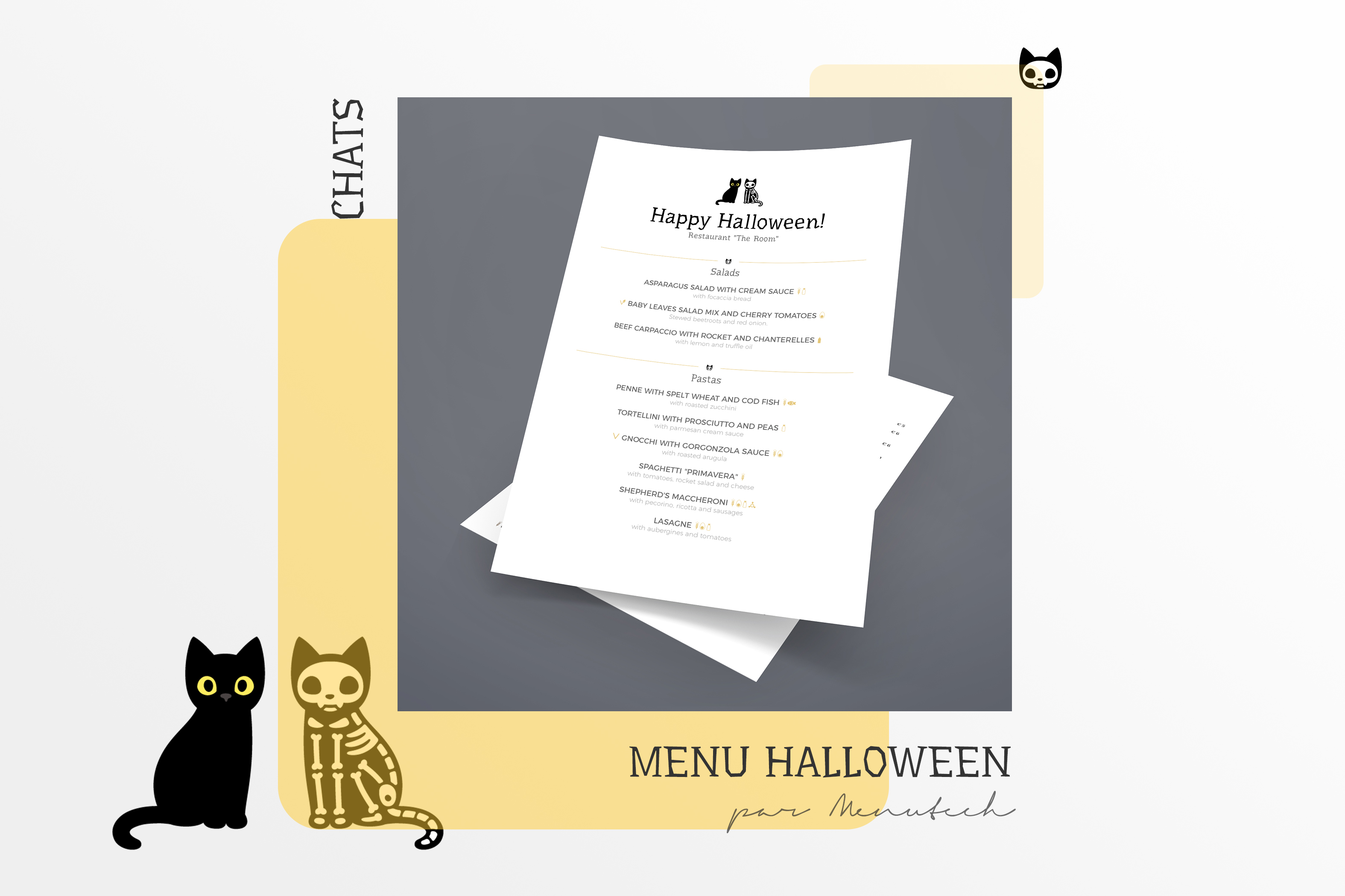 Halloween Menu Menutech Cat