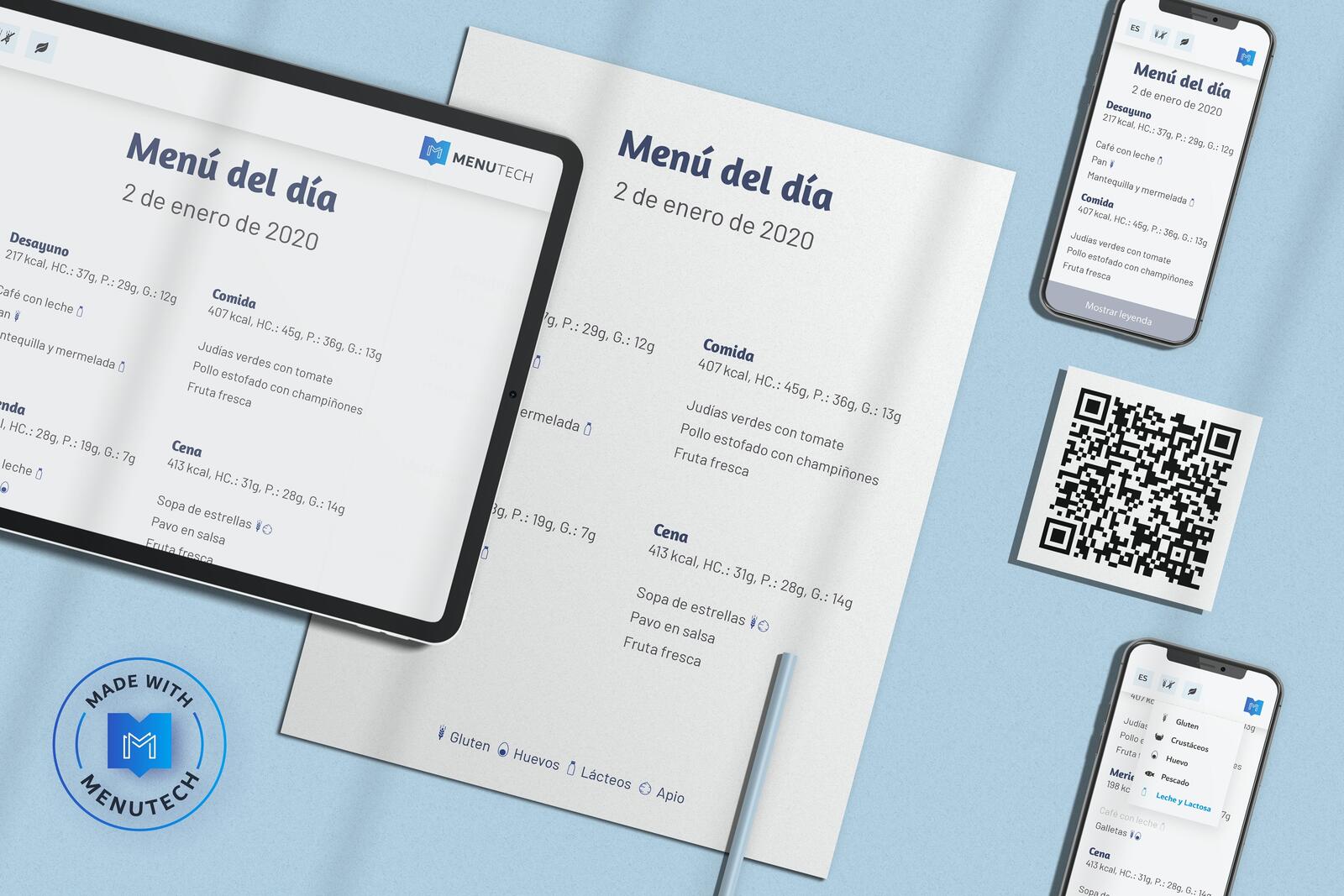 Menu of the day made on Menutech