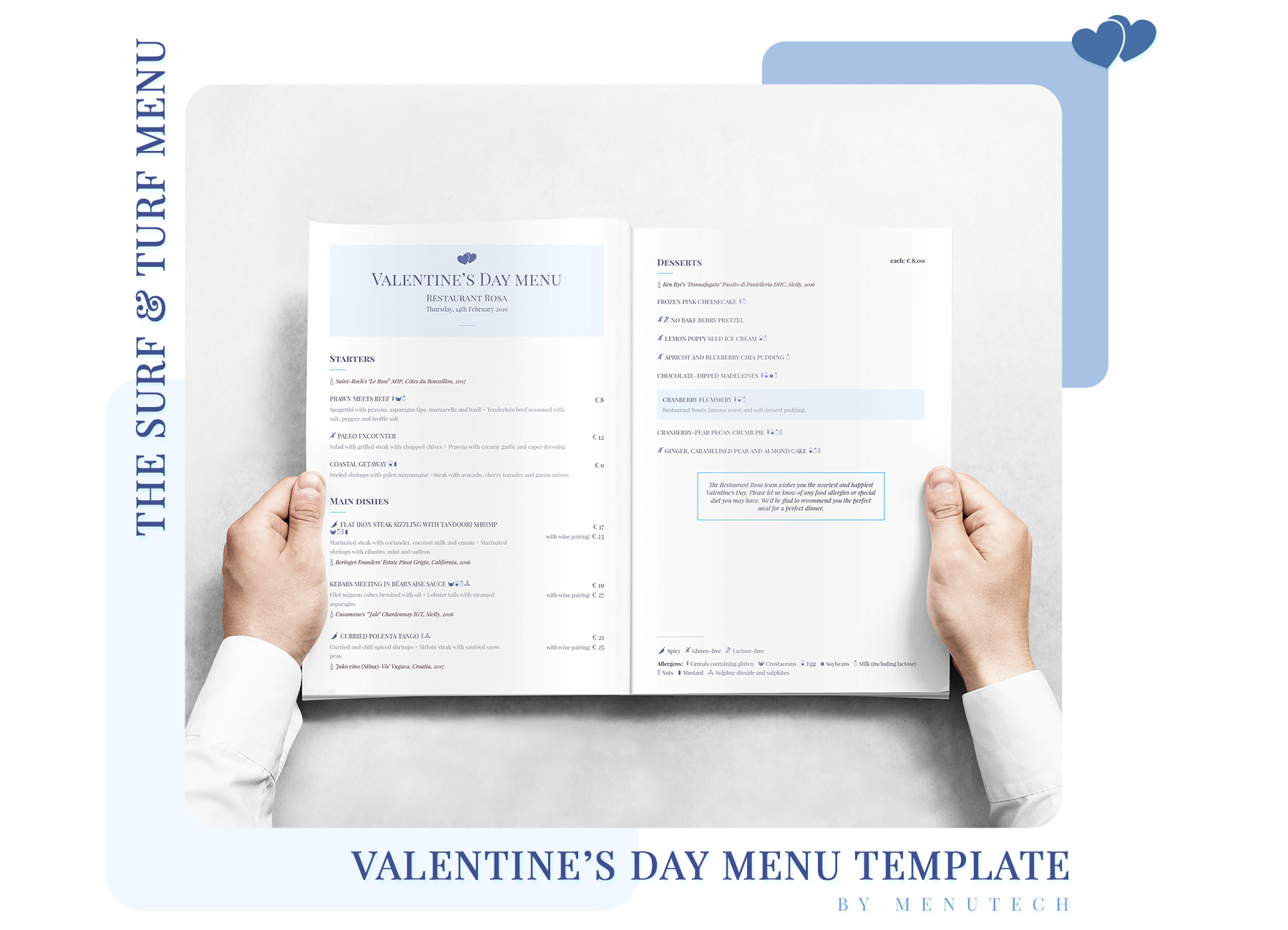 Menutech Suf and Turf menu template