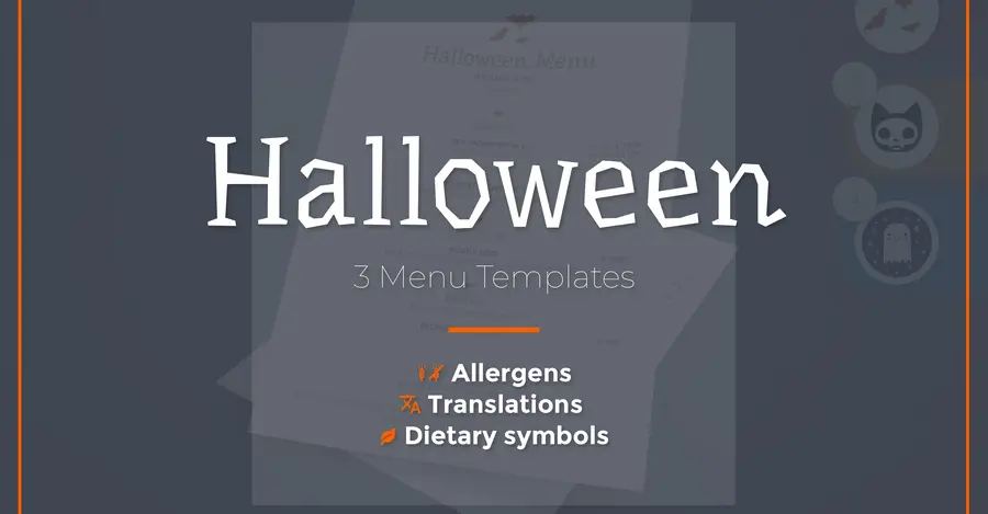 Halloween Menu templates Menutech