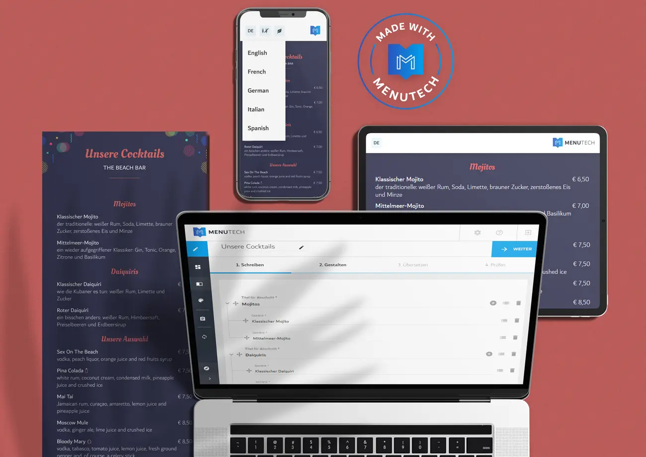 Getränkekarten Menutech