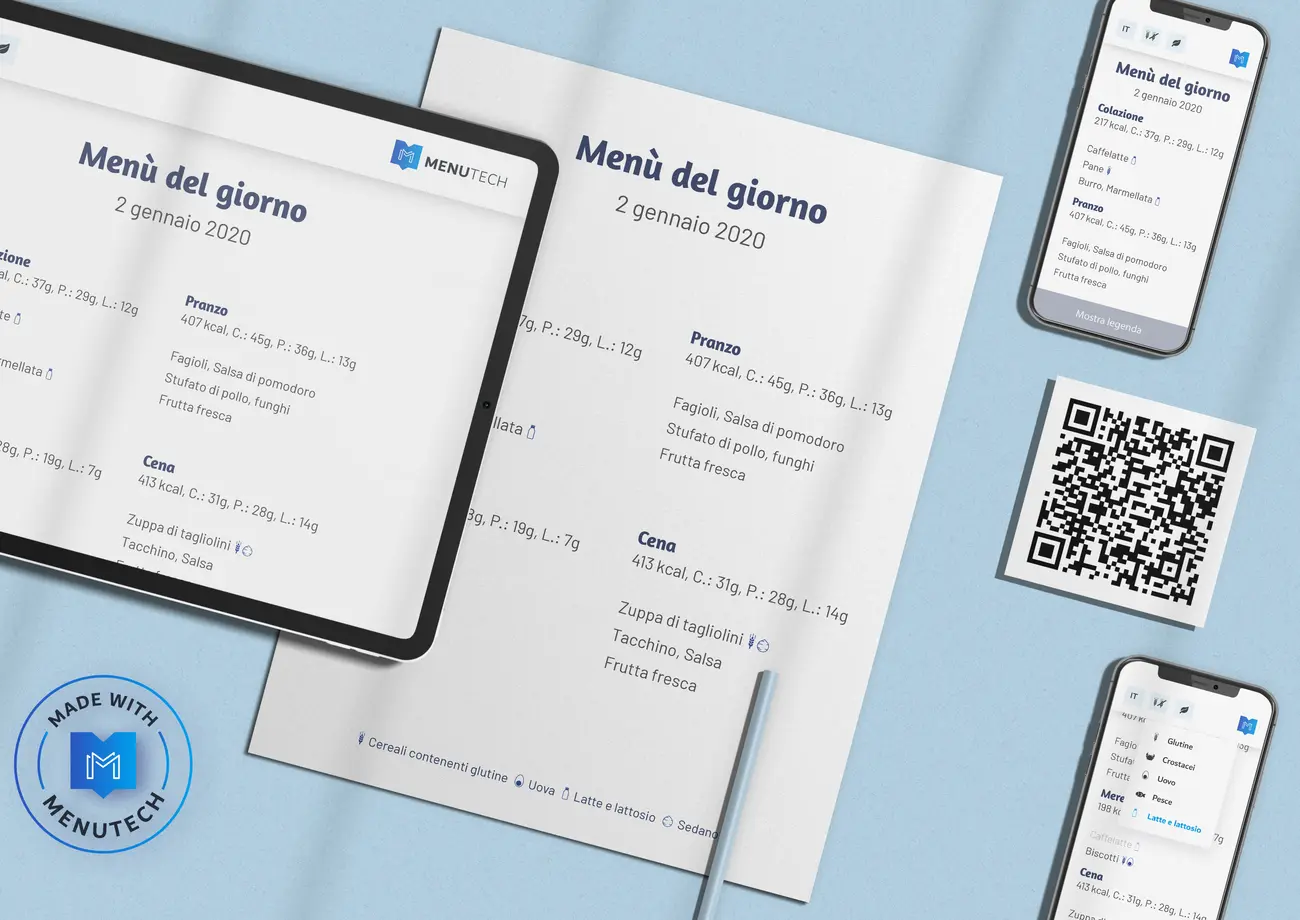 Menù settimanali o mensili Menutech