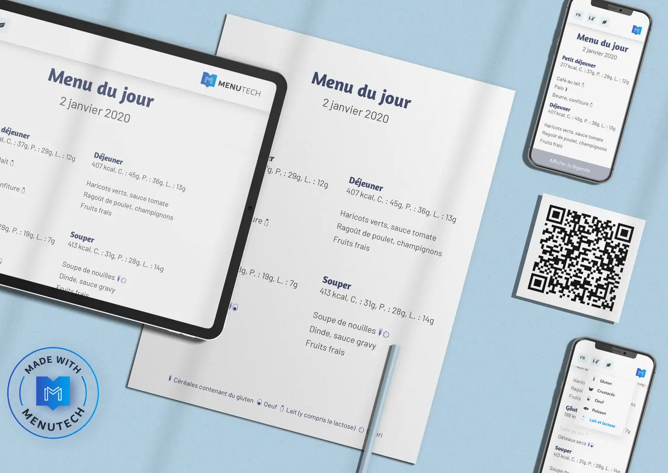 Menus de la semaine ou du mois Menutech