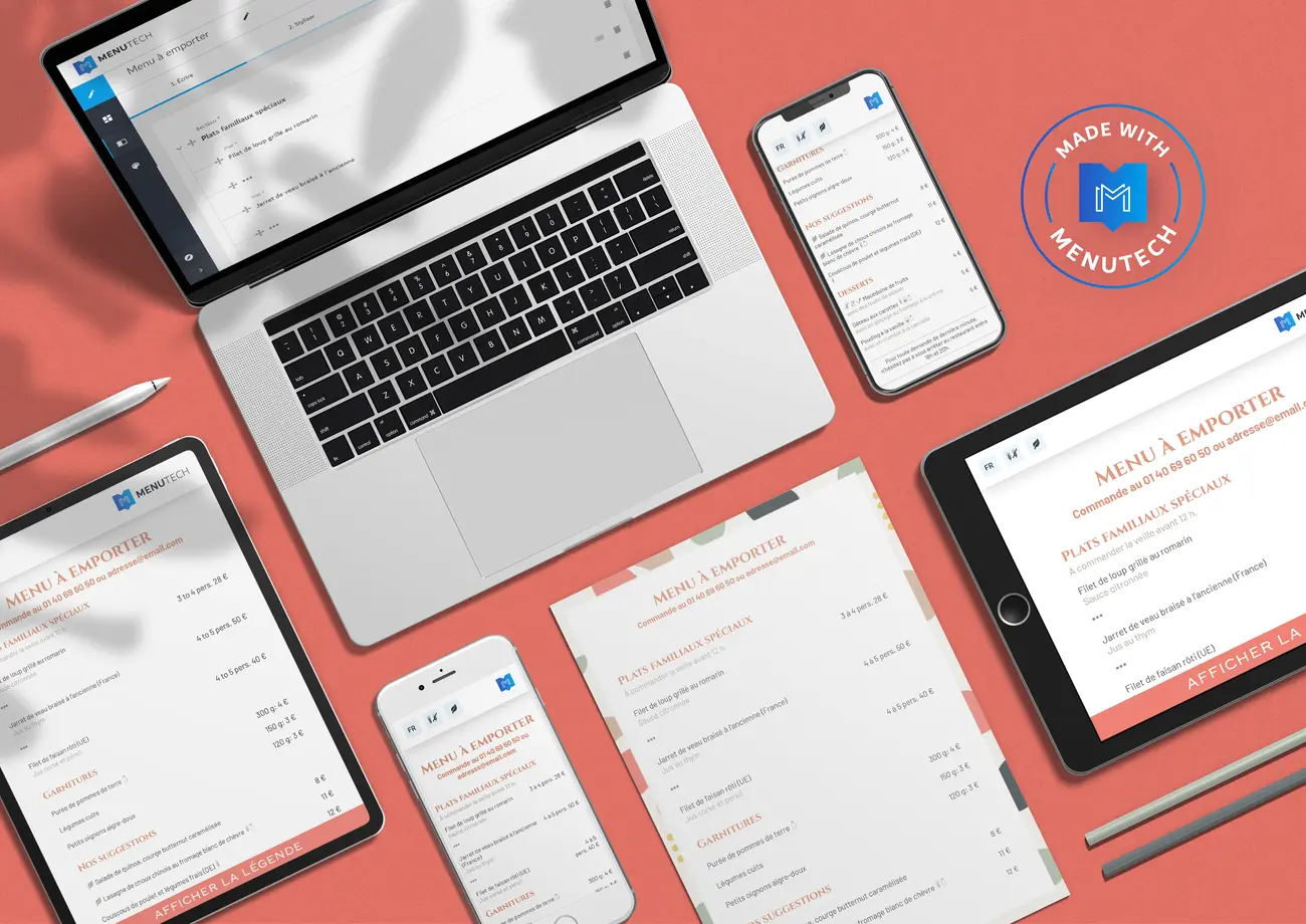Menus à la carte Menutech