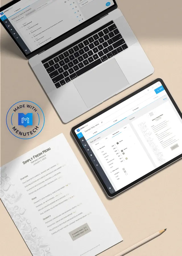 Food menu maker Menutech