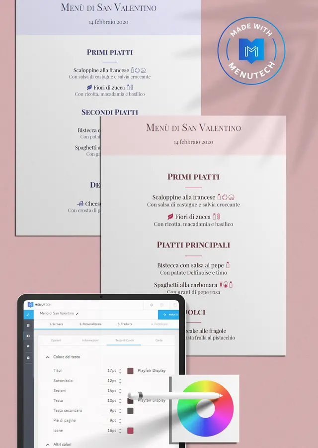 Menu di San Valentino Menutech