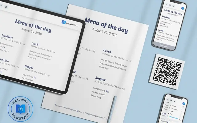 Menu plan maker on Menutech