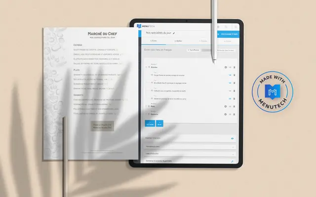 Logiciel de création de menus Menutech
