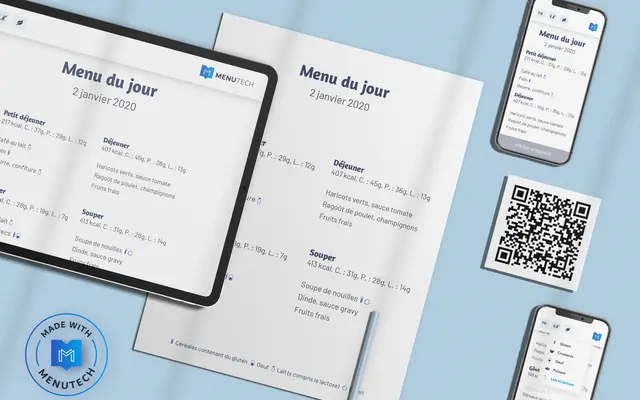 Créateur de menu sur Menutech