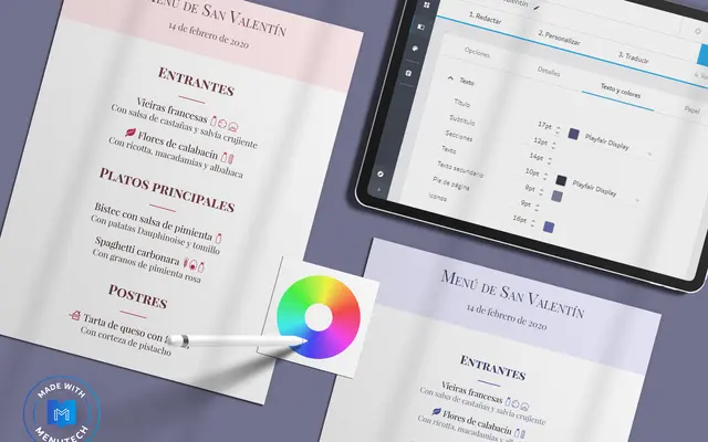 Menú de San Valentín Menutech