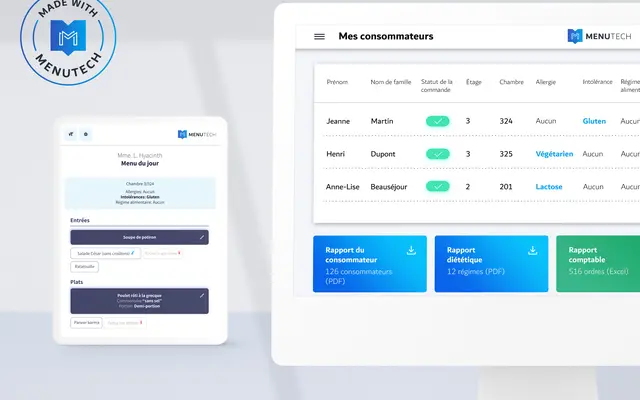 Prise de commande en ligne Menutech