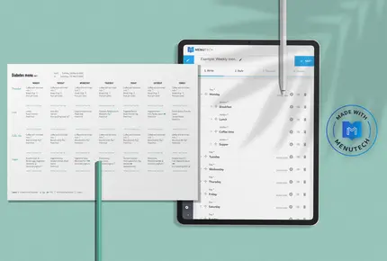 Menu plan maker on Menutech