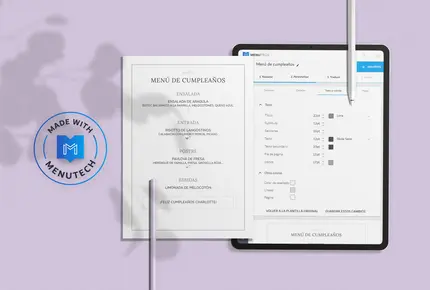 Menú de cumpleaños en Menutech