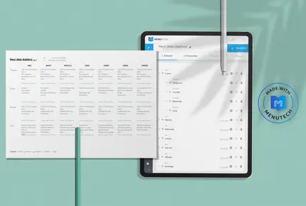 Creador de menús en Menutech