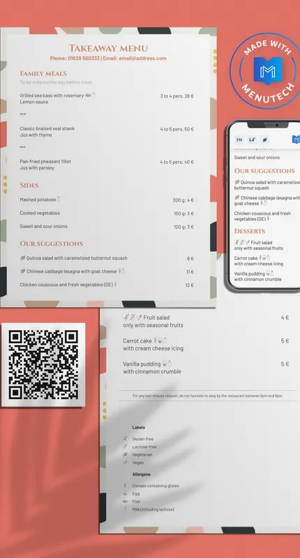 Menutech automated allergen detection