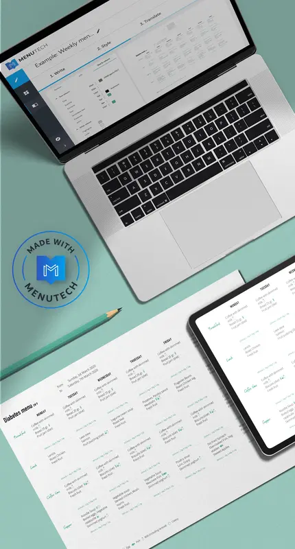 Menu plan maker on Menutech