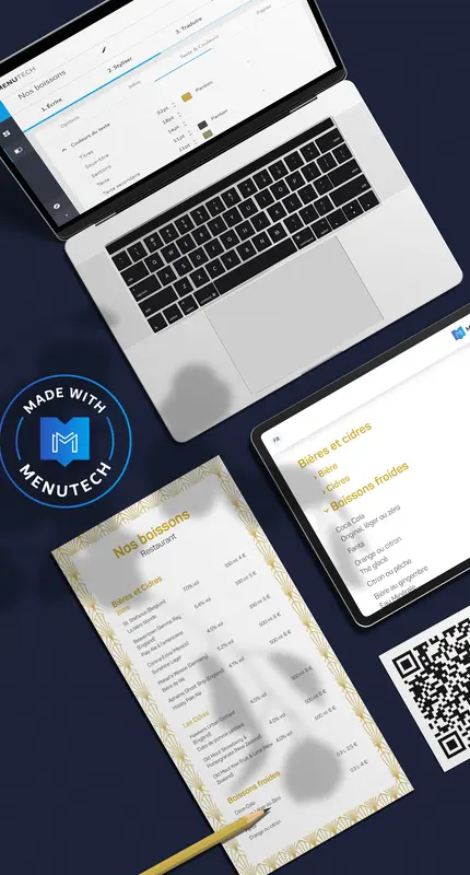 Menus sans contact et compatibles avec les téléphones portables par Menutech