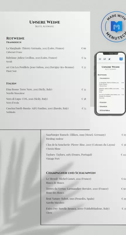 Menutech Weinlistenersteller