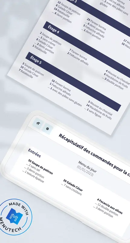 Prise de commande en ligne Menutech