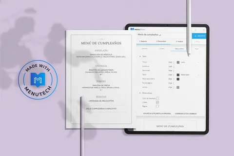 Redacte menús para las temporadas festivas en Menutech