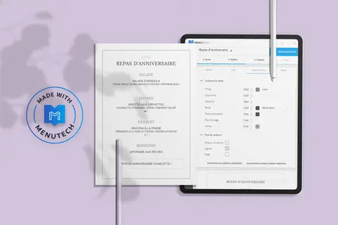 Menus de fête Menutech