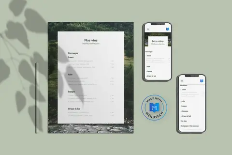 Carte des vins Menutech