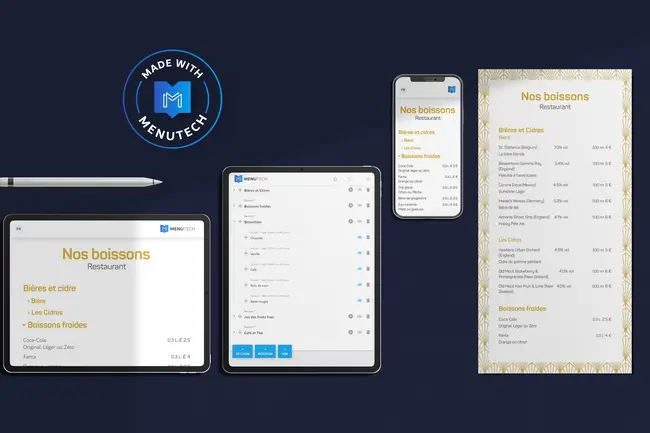 Cartes des boissons Menutech
