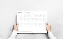 Weekly menu example on Menutech